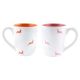 Orange & Pink Running Deer Decorative Handcraft Ceramic Coffee Mug